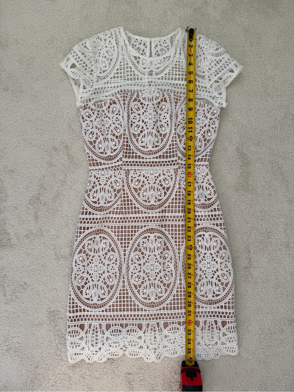 Aijek Designer Blackjack Embroidered Mini Dress in White Small - Picture 7 of 11